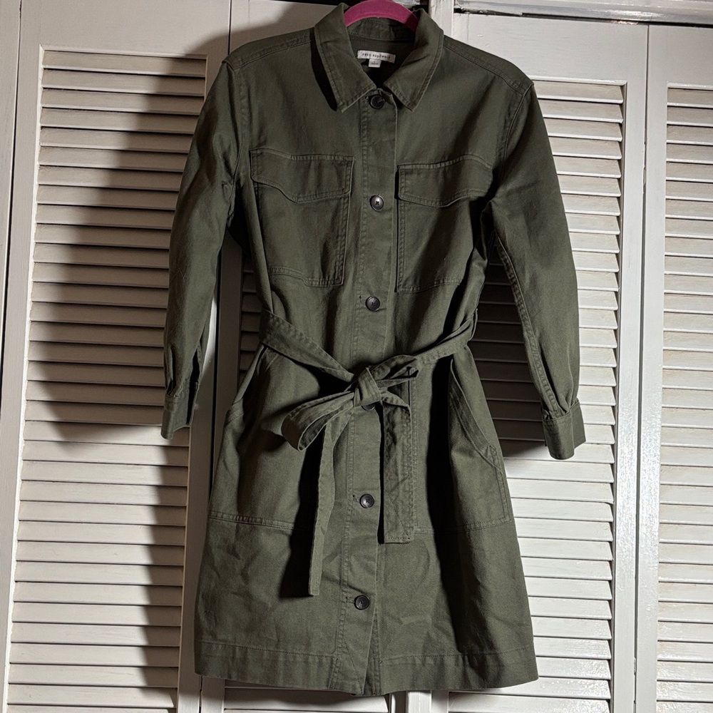 Olive Green Women's Belted Dress